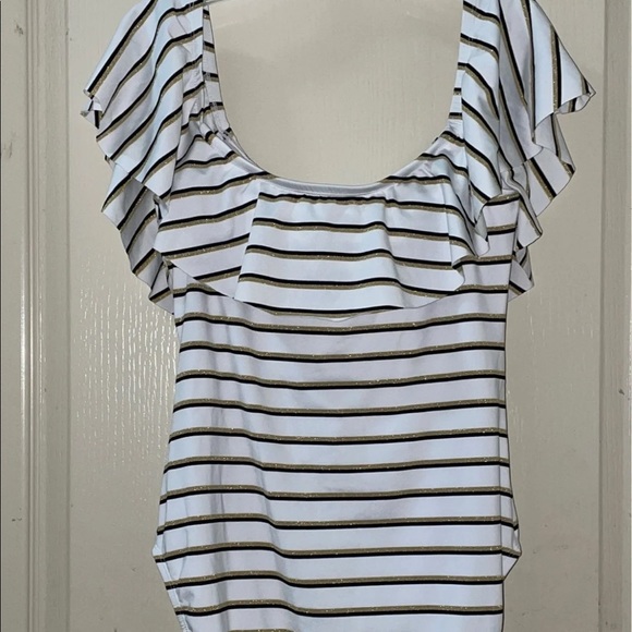 Ralph Lauren Striped Ruffle Swimsuit - Picture 4 of 10